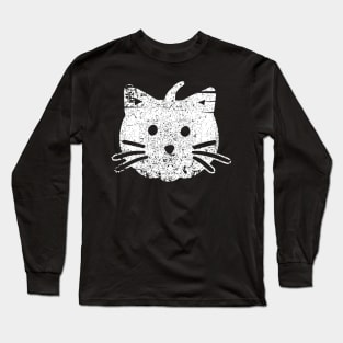 Cute Cat Lover Vintage Style Halloween Pumpkin Costume Idea Long Sleeve T-Shirt